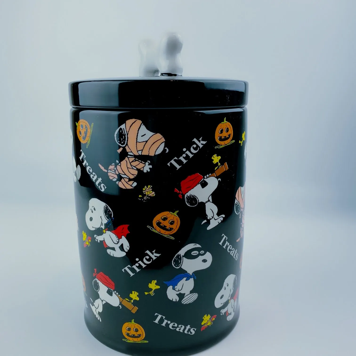 Peanuts Charlie Brown & Friends & Snoopy In Custom 'Treat or Trick' Cookie Jar Canister