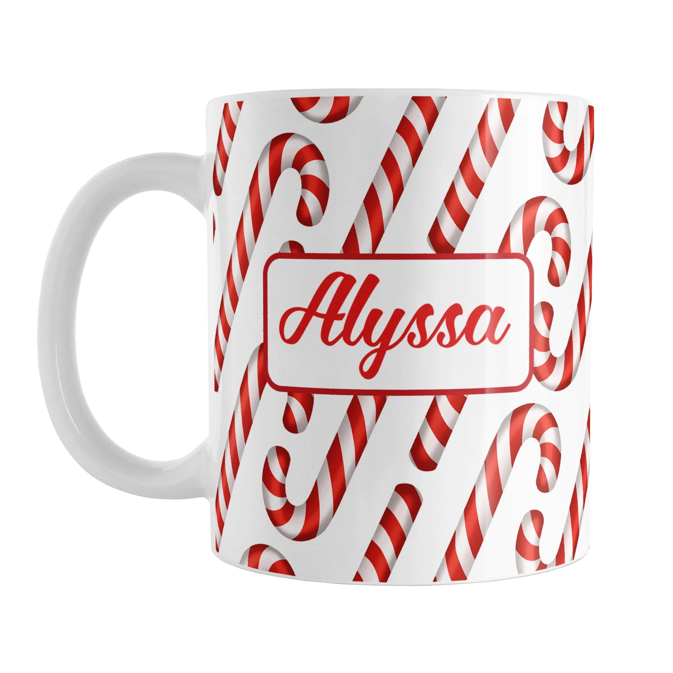 Personalized Candy Cane Pattern Mug