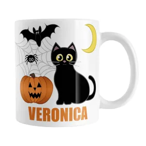 Personalized Cute Black Cat Halloween Mug