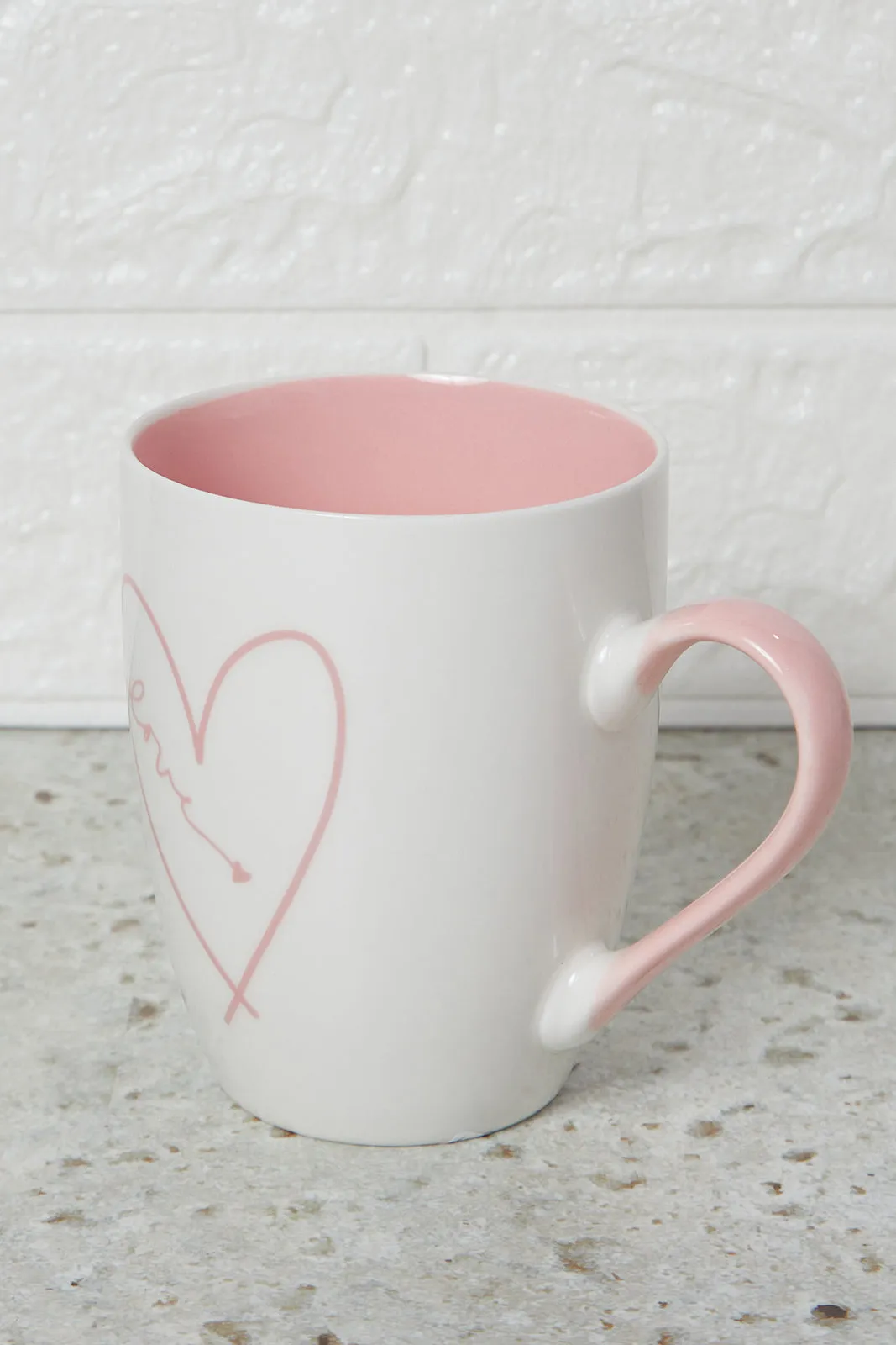 Pink Love Mug With Gold Design (12.5Oz)