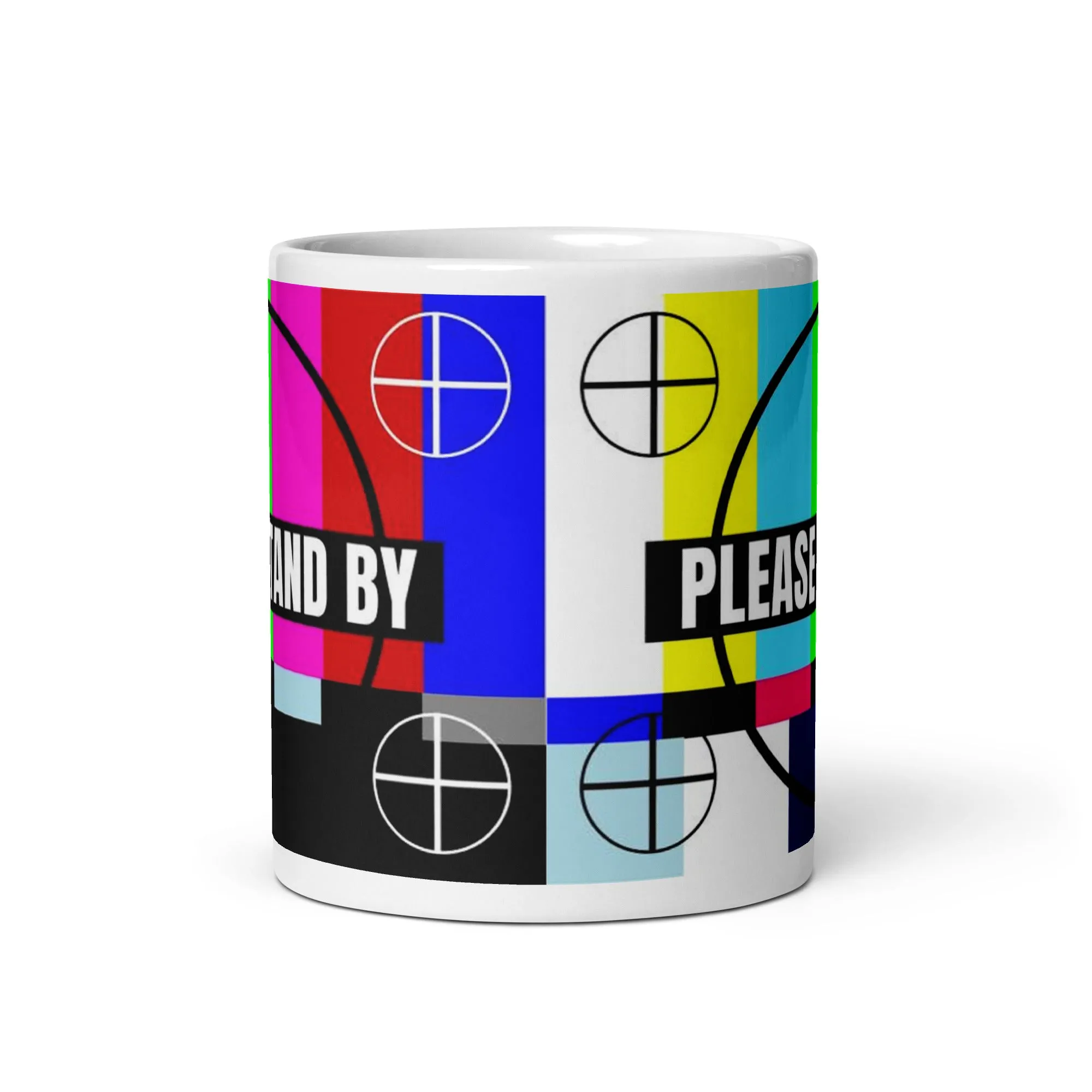 Please stand by Retro TV Screen White glossy mug