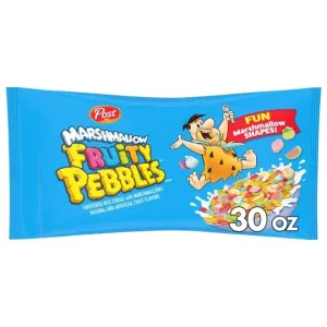 Post Fruity PEBBLES Marshmallow Cereal, 30 OZ Bag