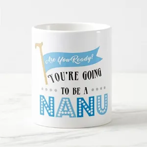 PRETTY UR PARTY Are You Ready Going To Be Nana Mug, Baby Shower Mugs, Pregnancy Mug, Gift for Nana, Tea Mugs Coffee Mugs, Microwave Safe Coffee Mugs, Ceramic Tea Mug for Dad, Father