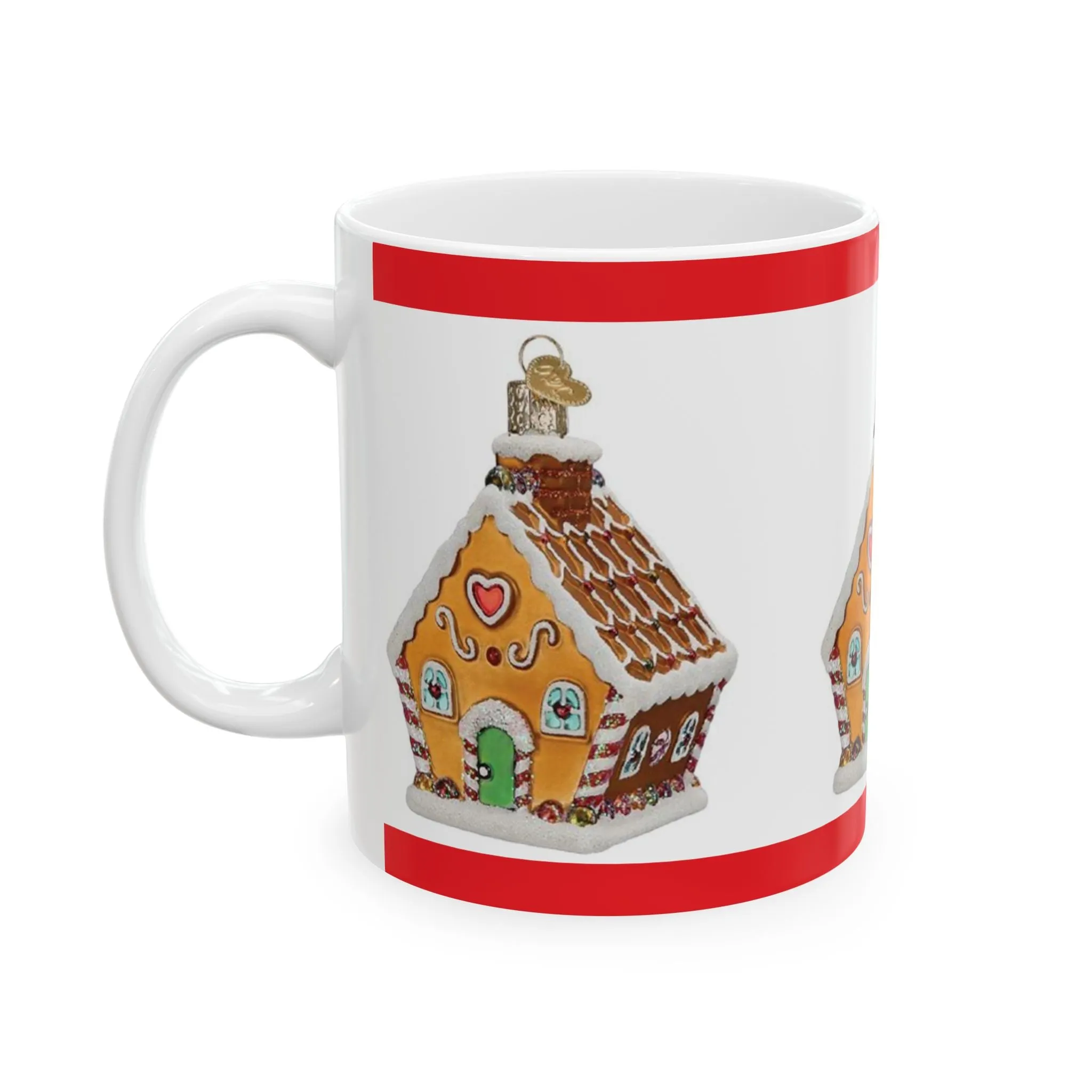 Princess Grace Gingerbread House Ceramic Mug - Holiday Coffee Cup (11oz, 15oz)