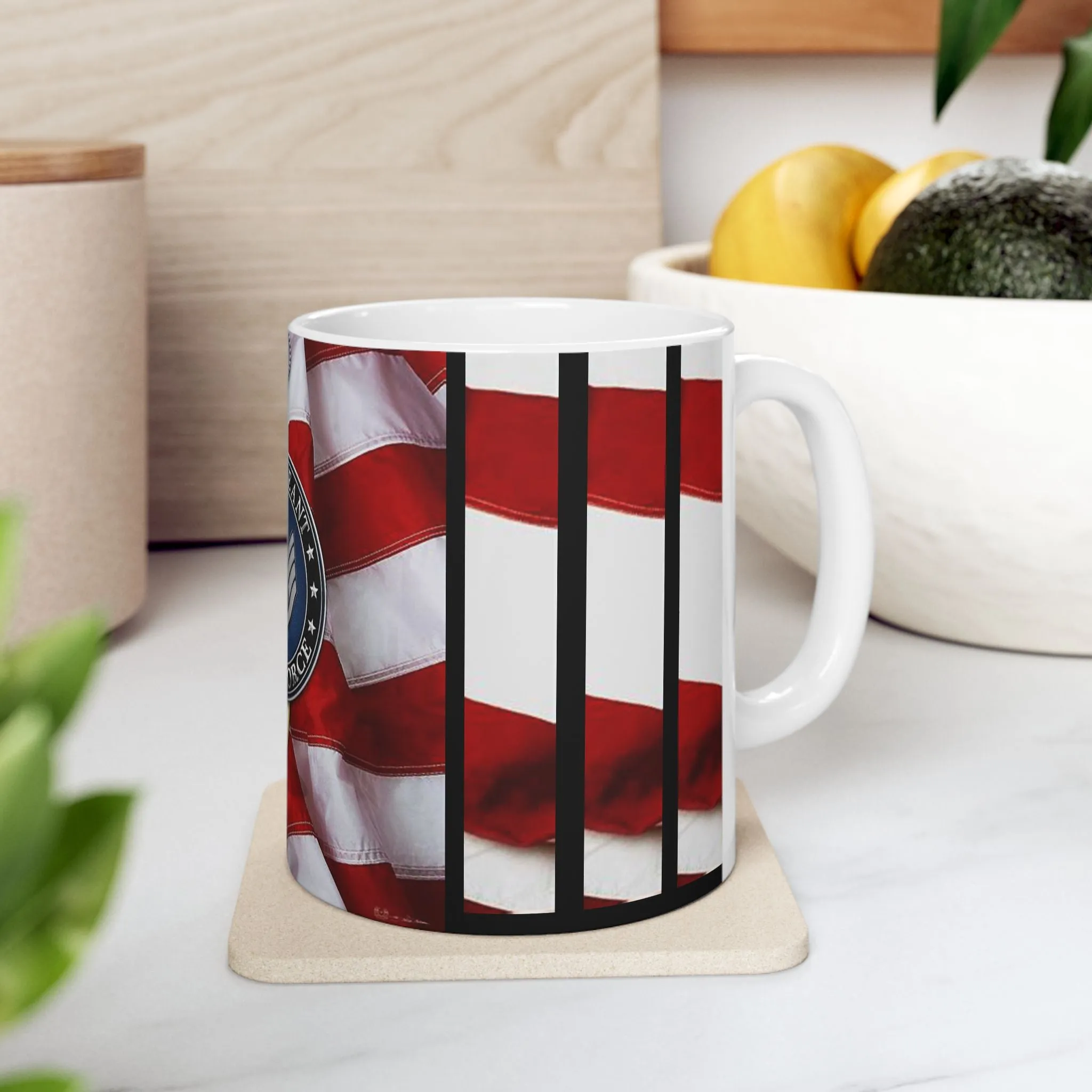 Princess Grace Patriotic Air Force Mug, Veteran Gift, Military Coffee Cup, Red White Blue Decor, Army Branch Appreciation