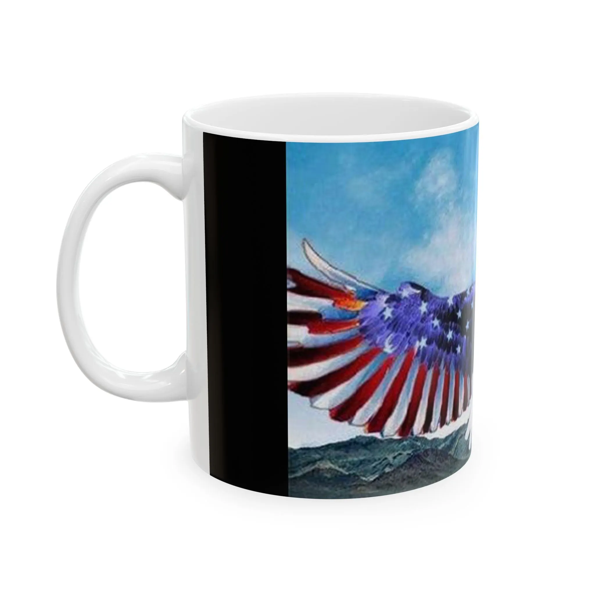 Princess Grace Patriotic Eagle Ceramic Mug, Americana Coffee Cup, Gift for Veterans, Travel Mug, 4th of July, Memorial Day