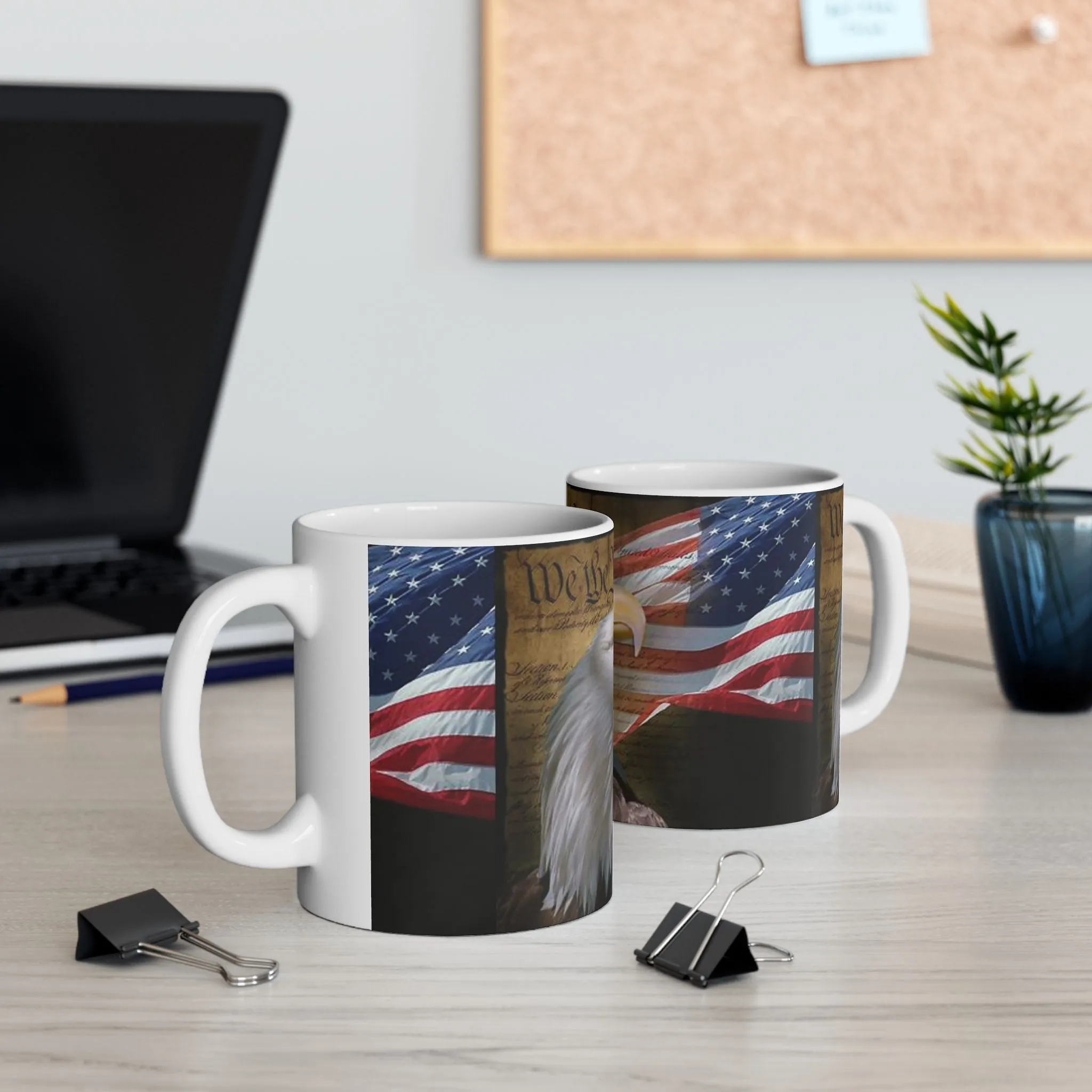 Princess Grace Patriotic Eagle Ceramic Mug Perfect for Independence Day, Gift for Veterans, American Pride, 4th of July