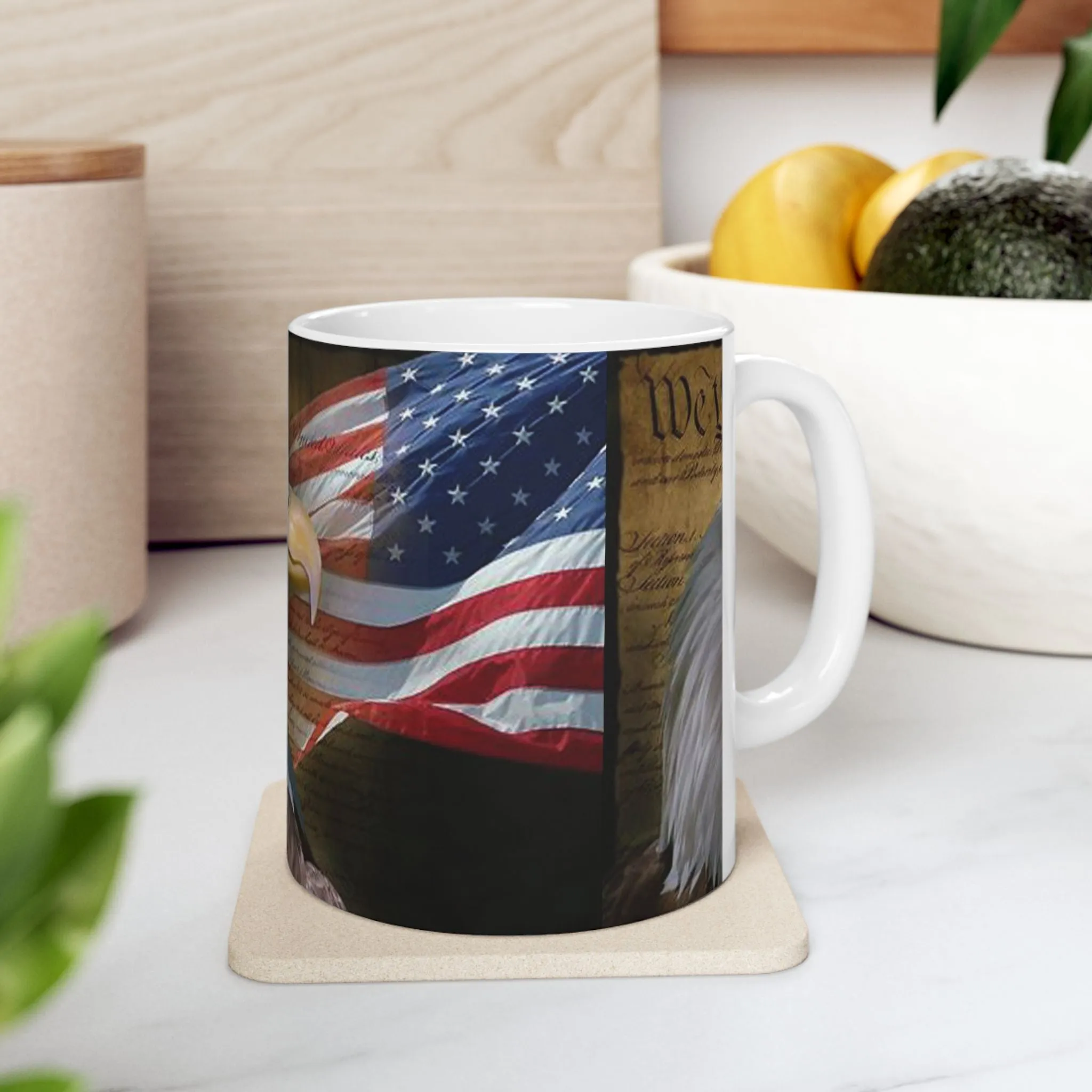 Princess Grace Patriotic Eagle Ceramic Mug Perfect for Independence Day, Gift for Veterans, American Pride, 4th of July