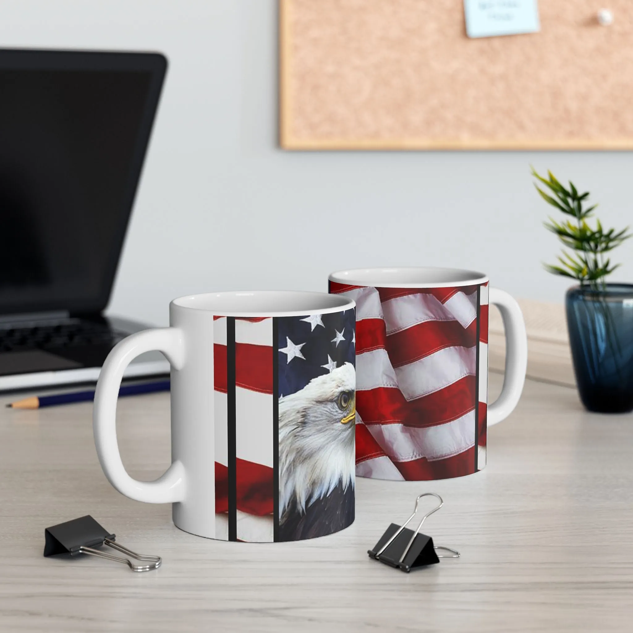 Princess Grace Patriotic Eagle Ceramic Mug - Perfect for Veterans Day, Independence Day, Coffee Lovers, Gifts, USA Decor