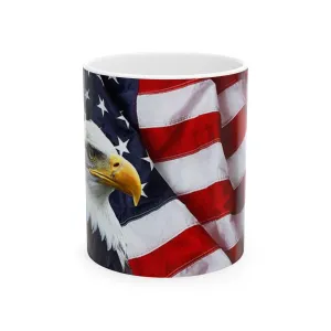 Princess Grace Patriotic Eagle Ceramic Mug - Perfect for Veterans Day, Independence Day, Coffee Lovers, Gifts, USA Decor