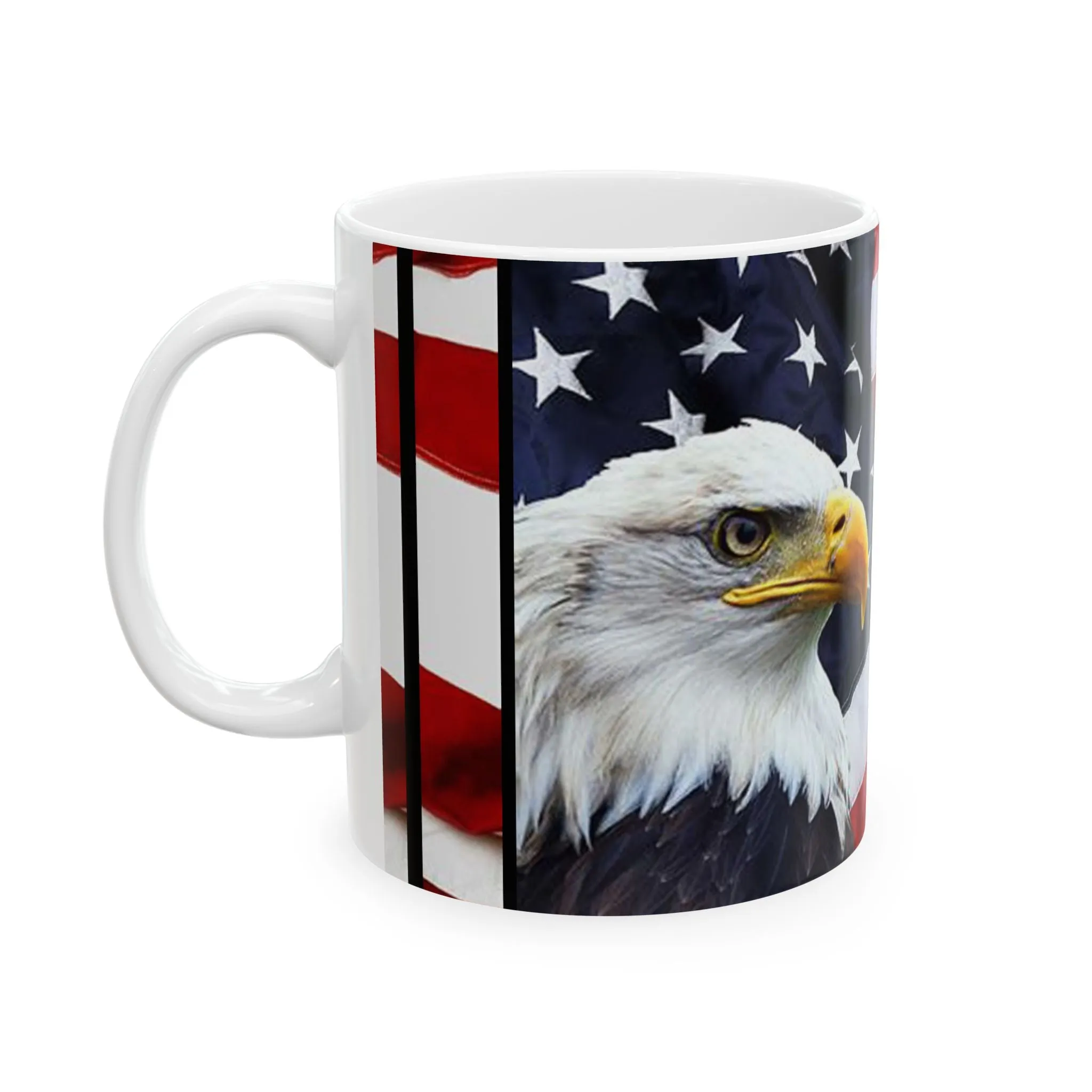 Princess Grace Patriotic Eagle Ceramic Mug - Perfect for Veterans Day, Independence Day, Coffee Lovers, Gifts, USA Decor