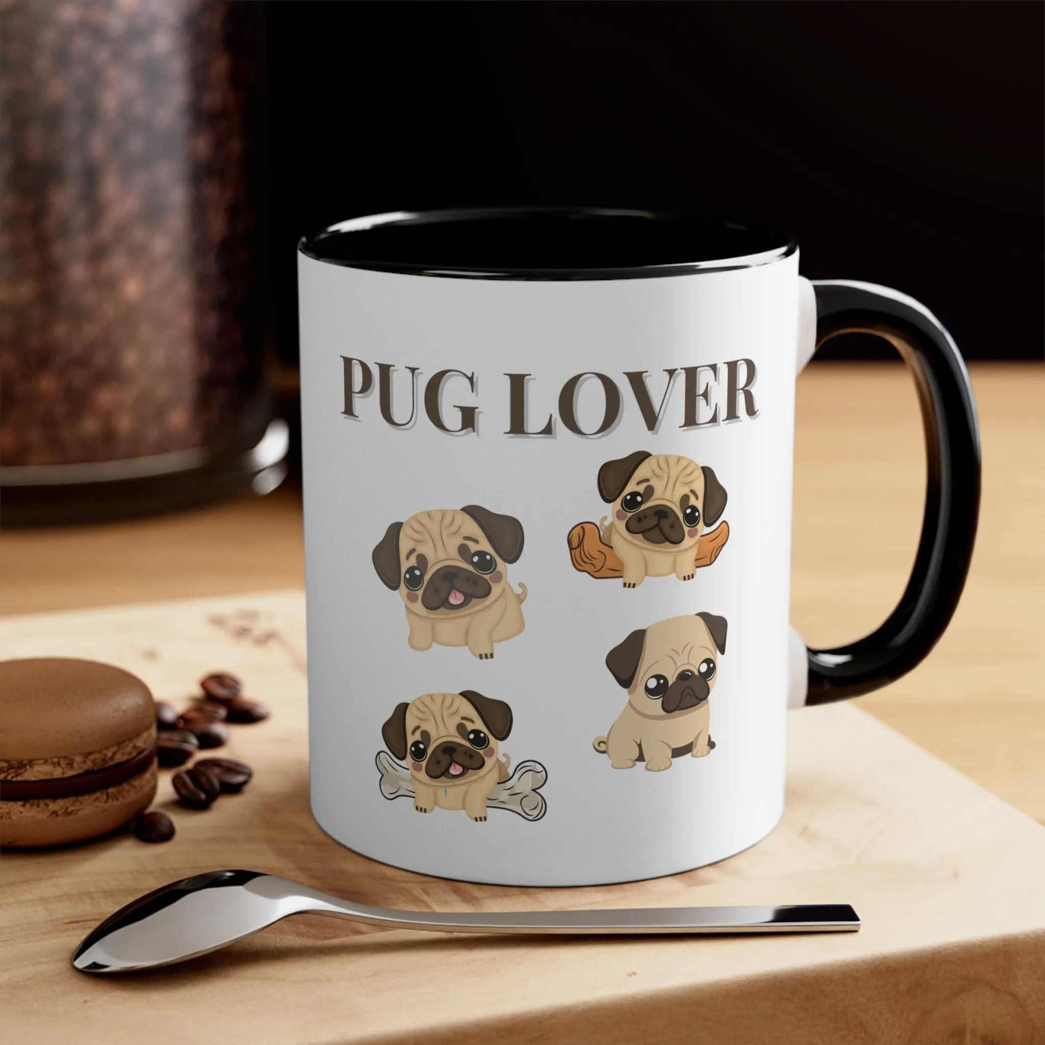 Pug Lover Cute Coffee Mug 11 0z Gifts for Dog Lovers, Pet Owners