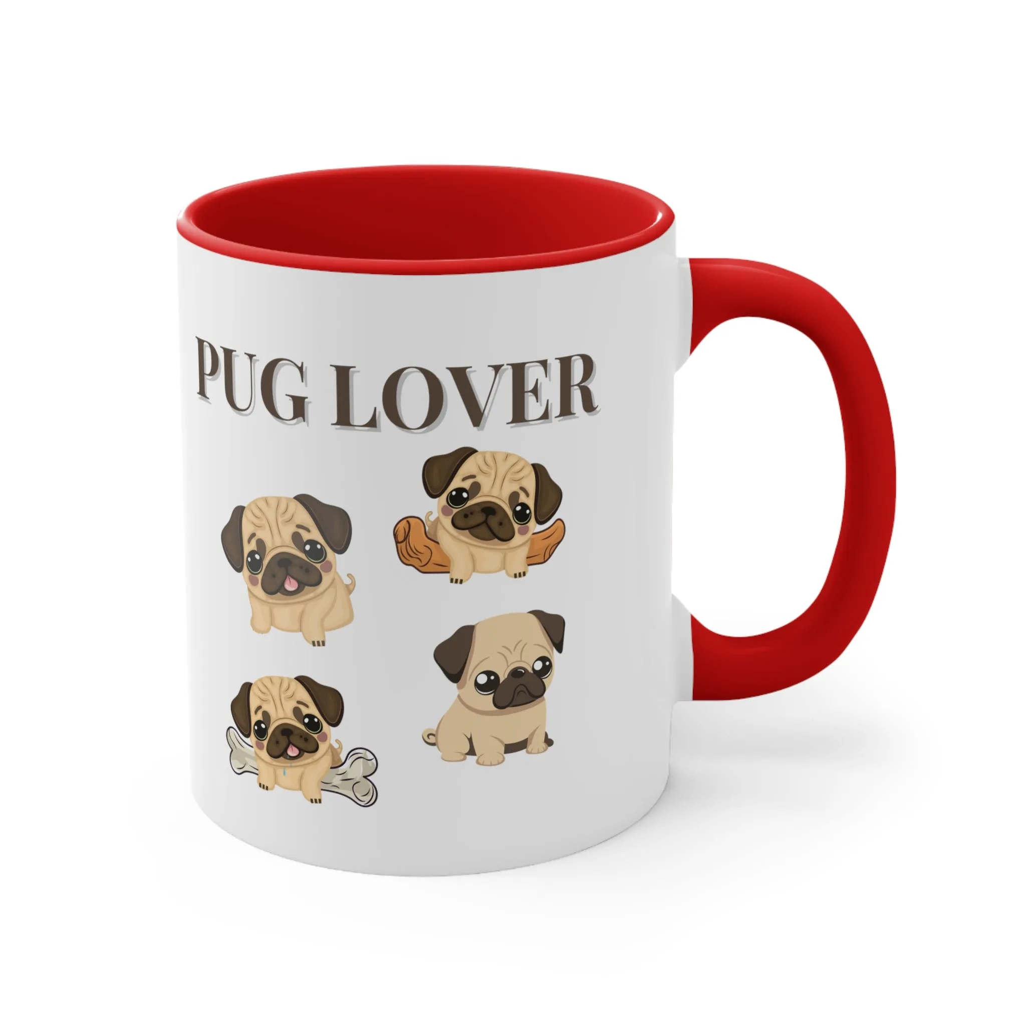 Pug Lover Cute Coffee Mug 11 0z Gifts for Dog Lovers, Pet Owners