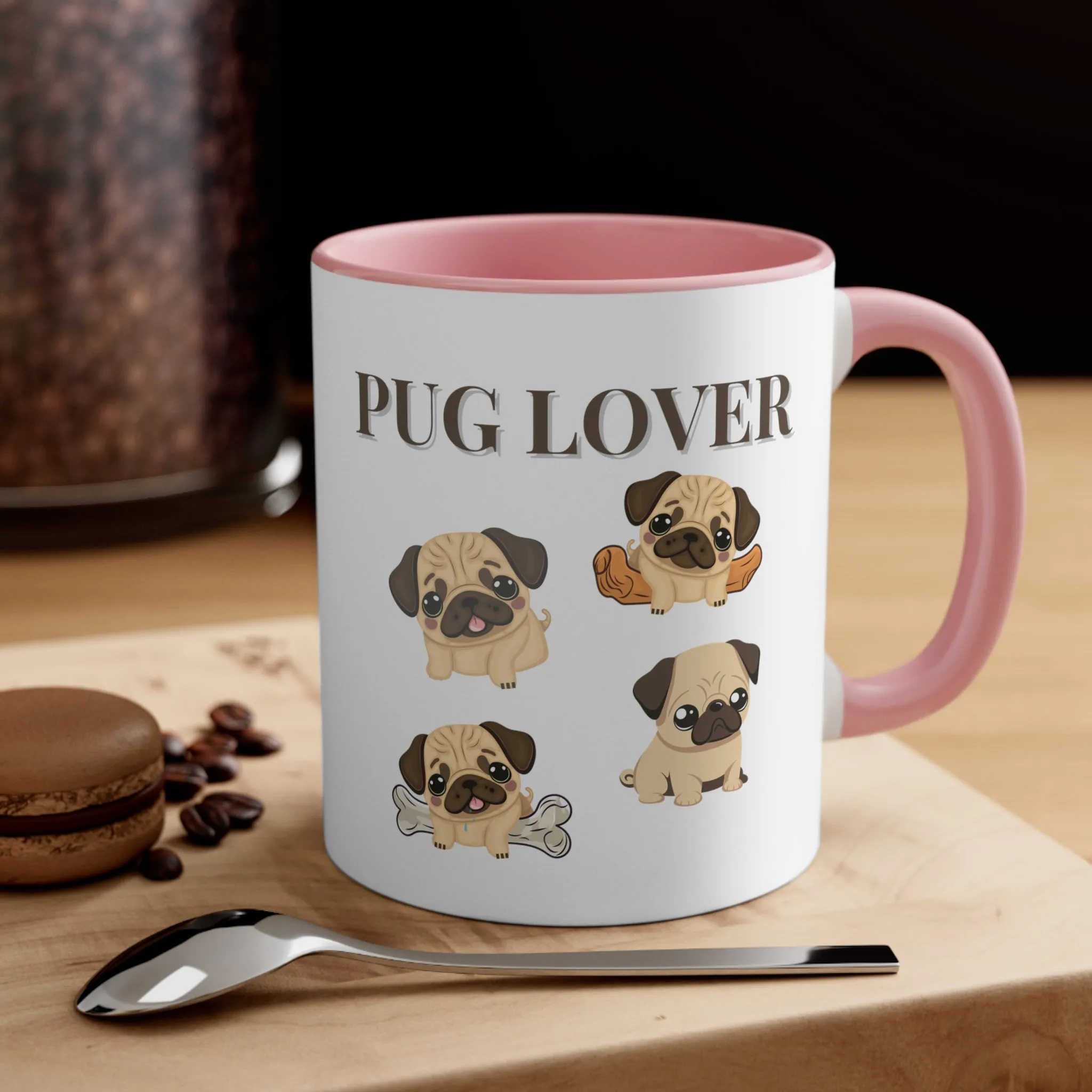 Pug Lover Cute Coffee Mug 11 0z Gifts for Dog Lovers, Pet Owners