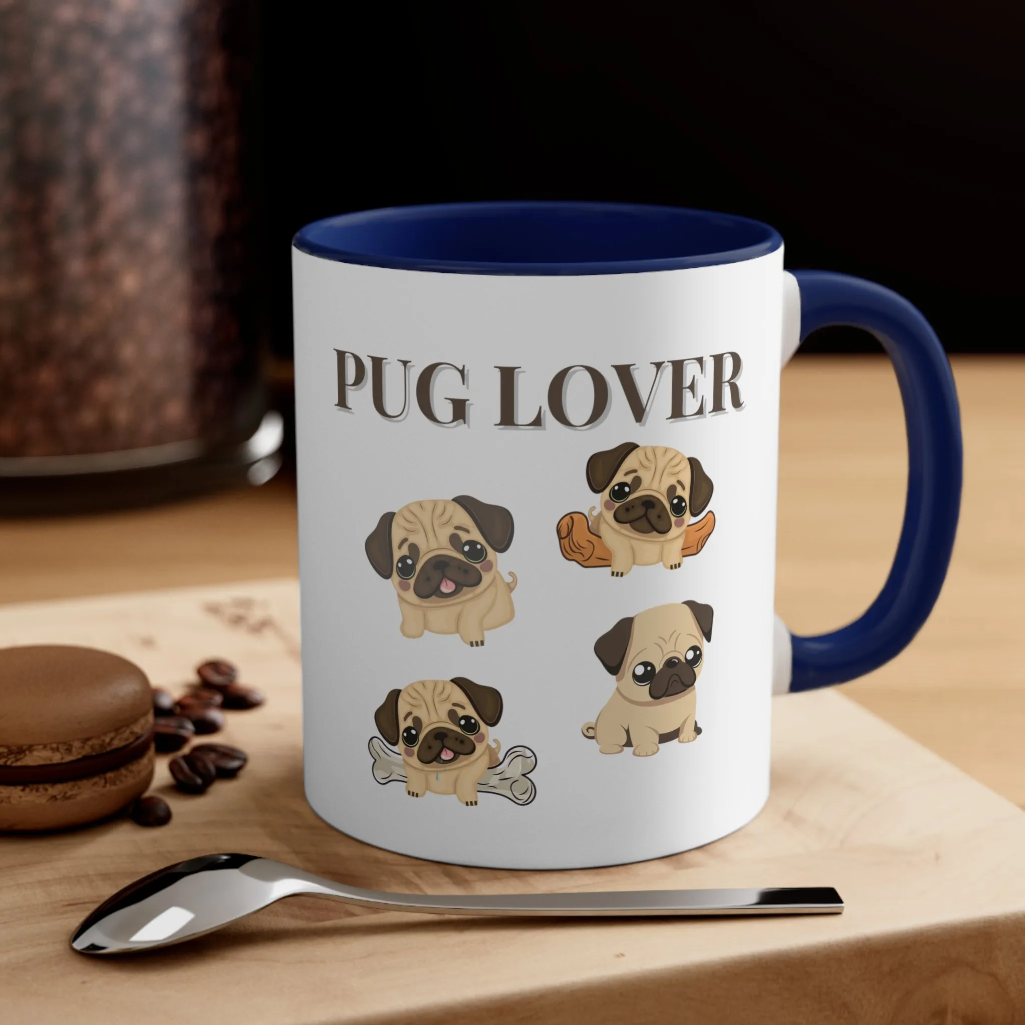 Pug Lover Cute Coffee Mug 11 0z Gifts for Dog Lovers, Pet Owners