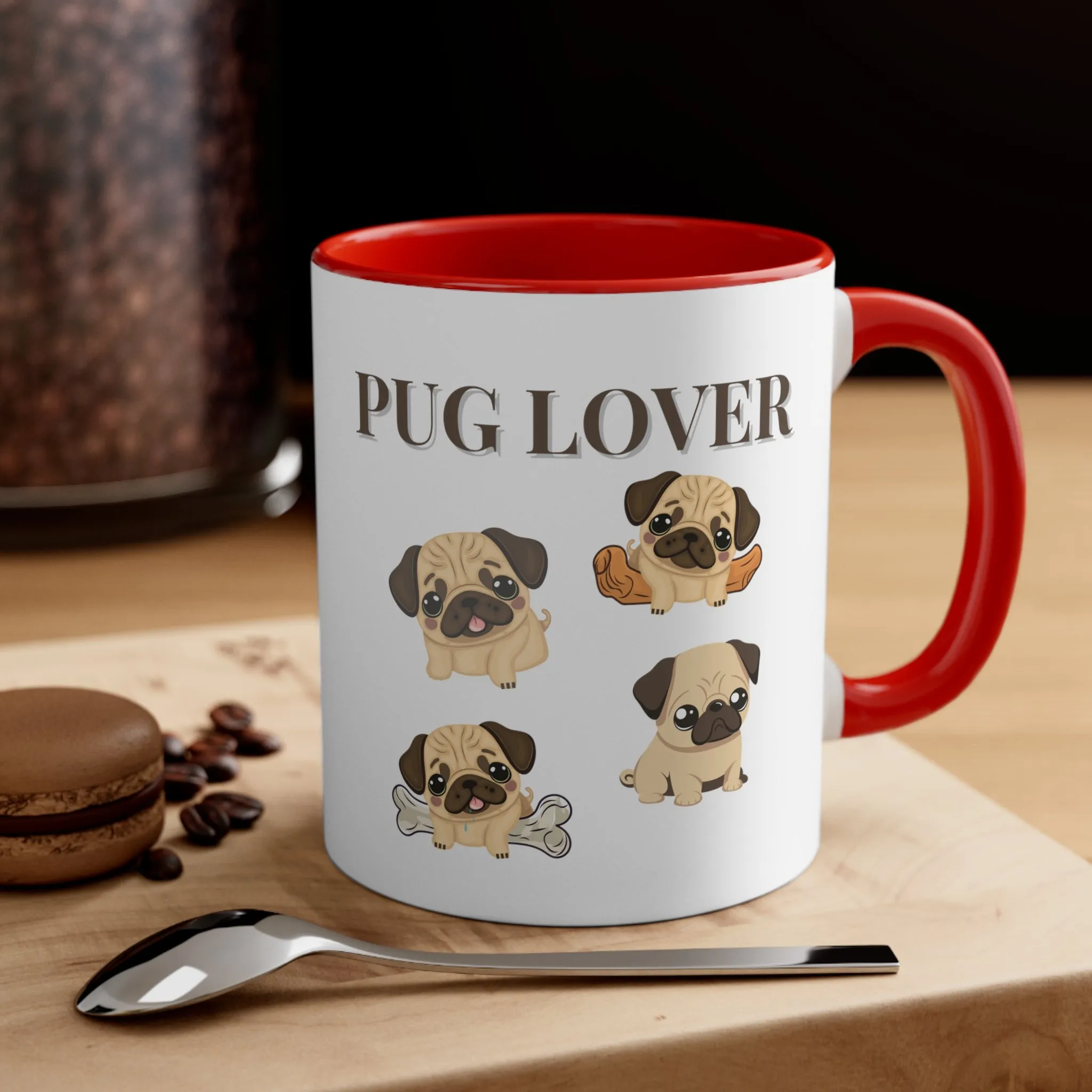 Pug Lover Cute Coffee Mug 11 0z Gifts for Dog Lovers, Pet Owners