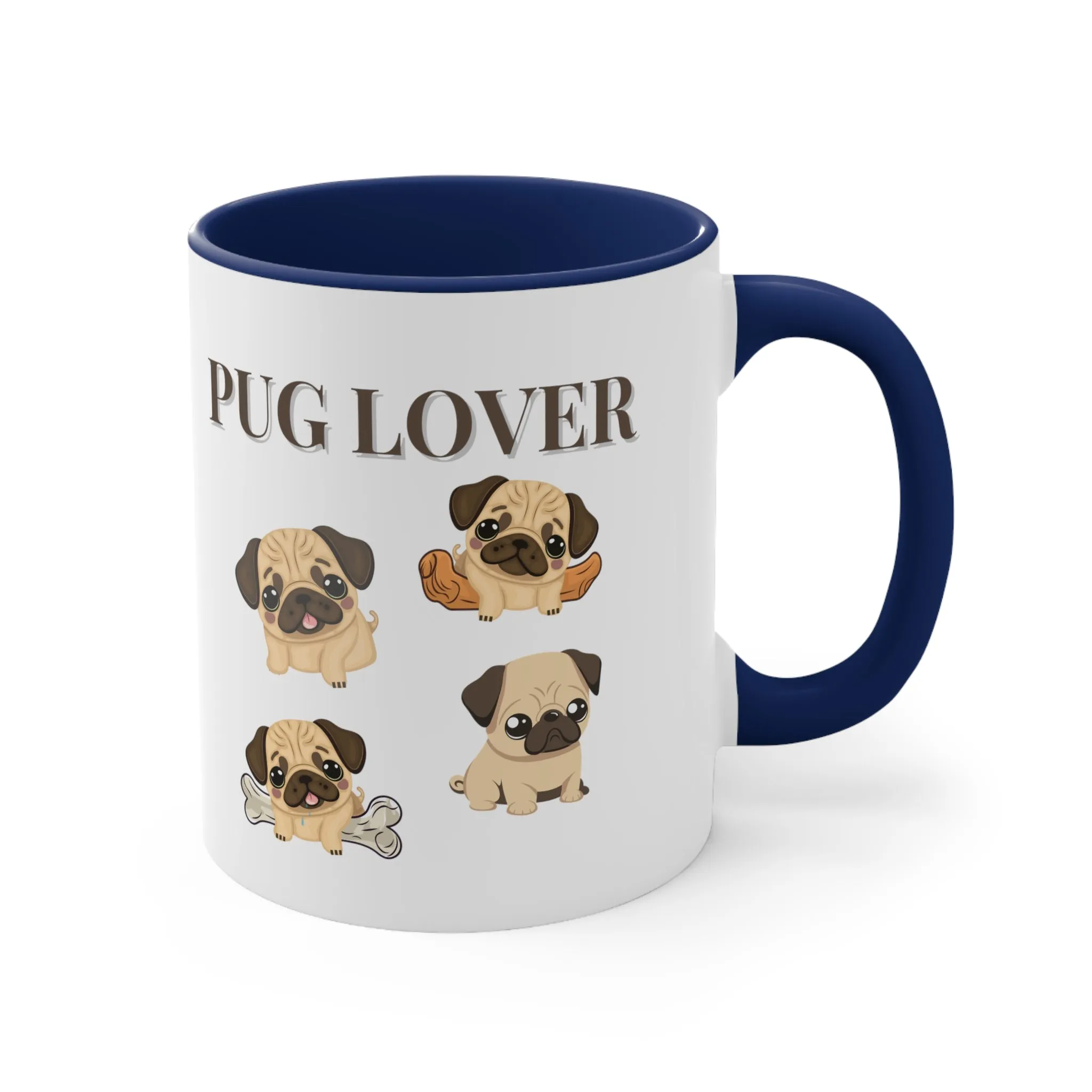 Pug Lover Cute Coffee Mug 11 0z Gifts for Dog Lovers, Pet Owners