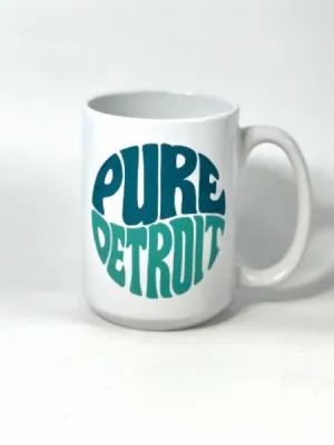 Pure Detroit Retro 16 oz Coffee Mug- Greens