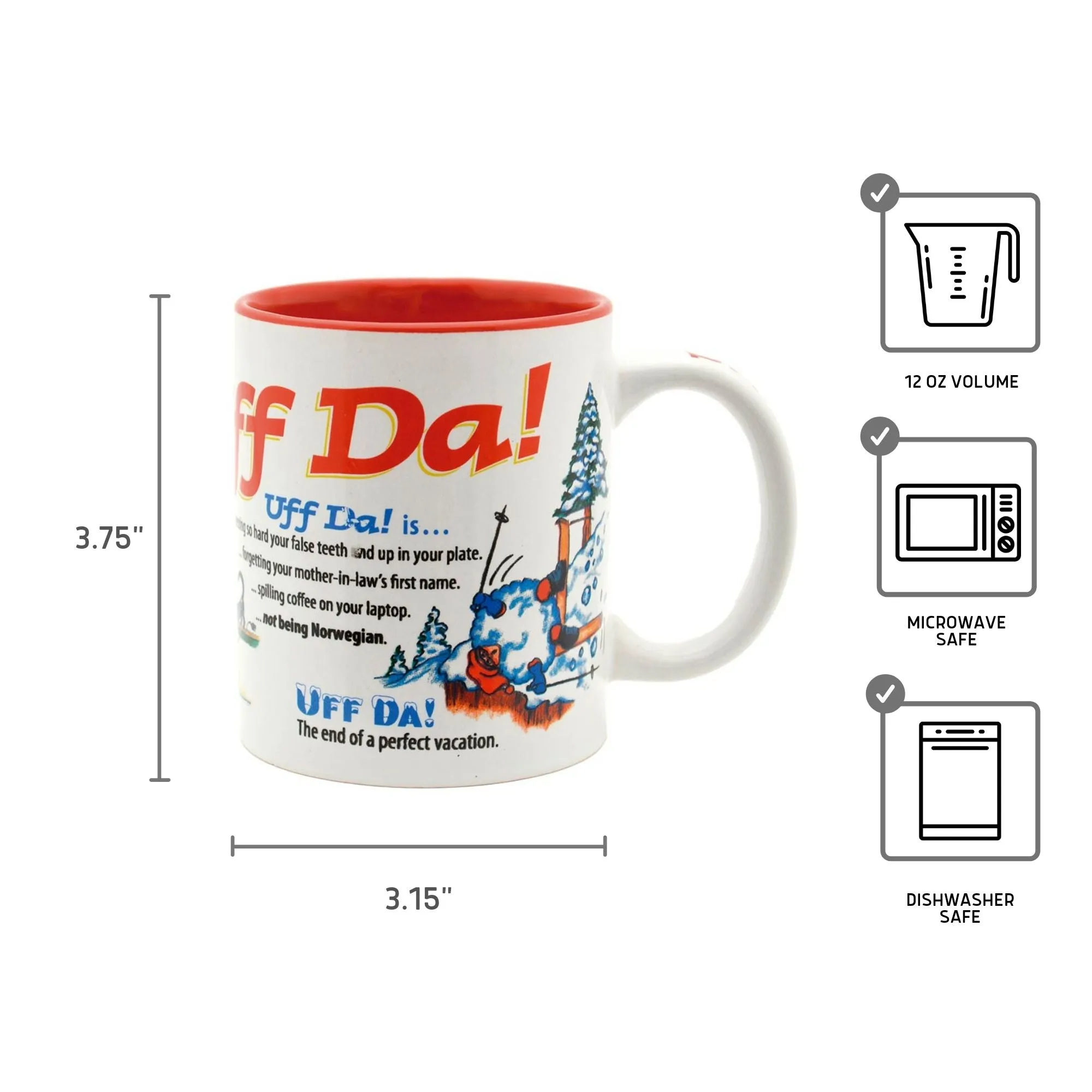 "Uff Da!" Ceramic Coffee Mug Norwegian Gift