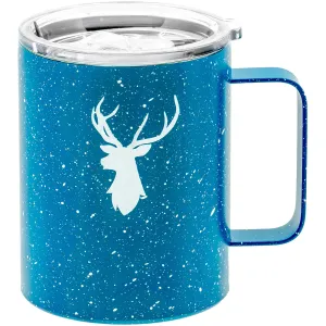 Red Co. Double Wall Vacuum Insulated Deer Coffee Mug Stainless Steel Tumbler with Lid and Handle - Perfect Travel Cup for Home, Office and Camping, 12 oz.