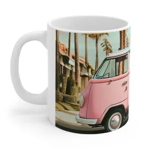 Retro Pink Van Coffee Tea Mug