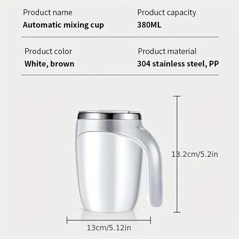 Self Stirring 13oz Stainless Steel Mug  Perfect for Hot Beverages