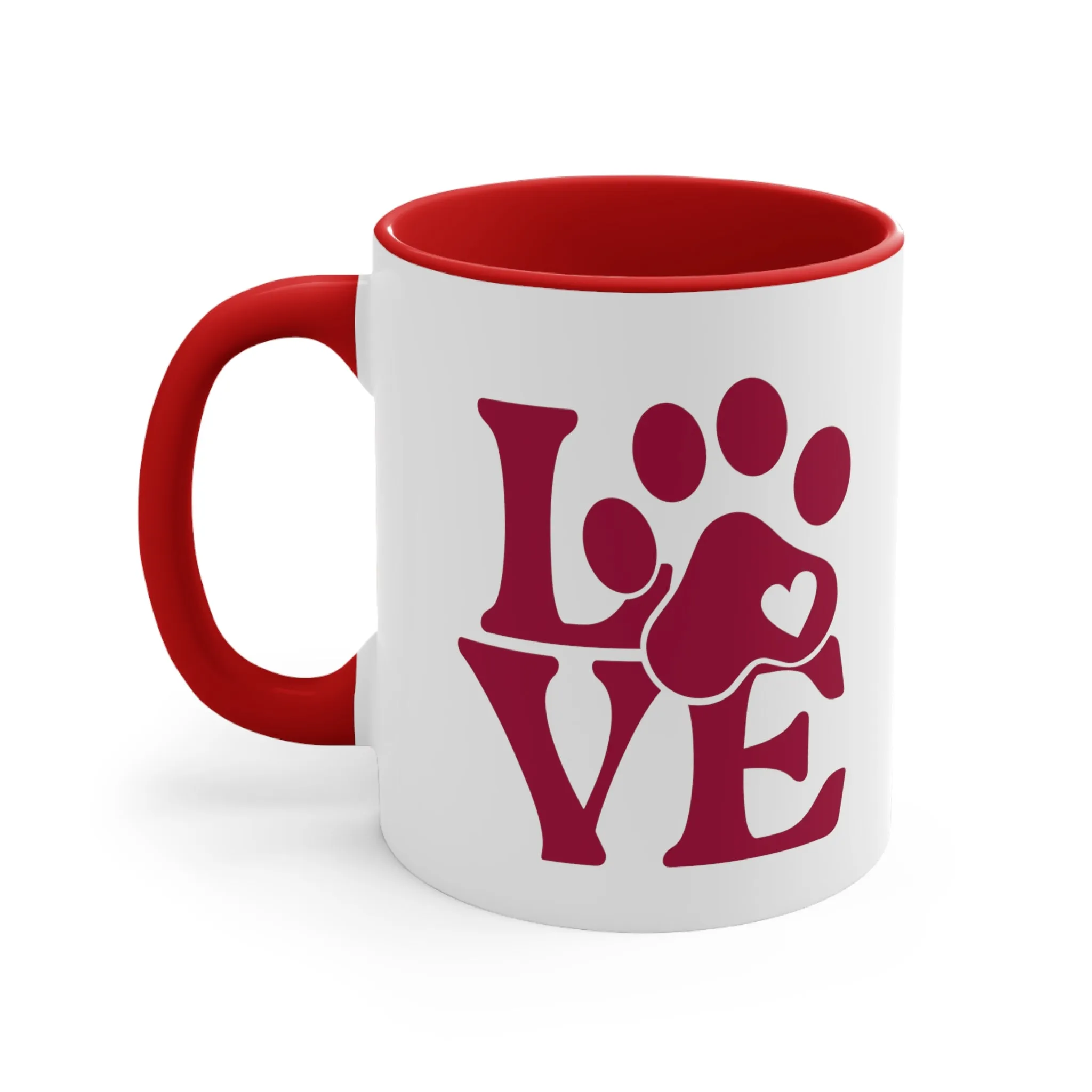 Show your love of dogs with this custom dog paw print coffee mug 11oz