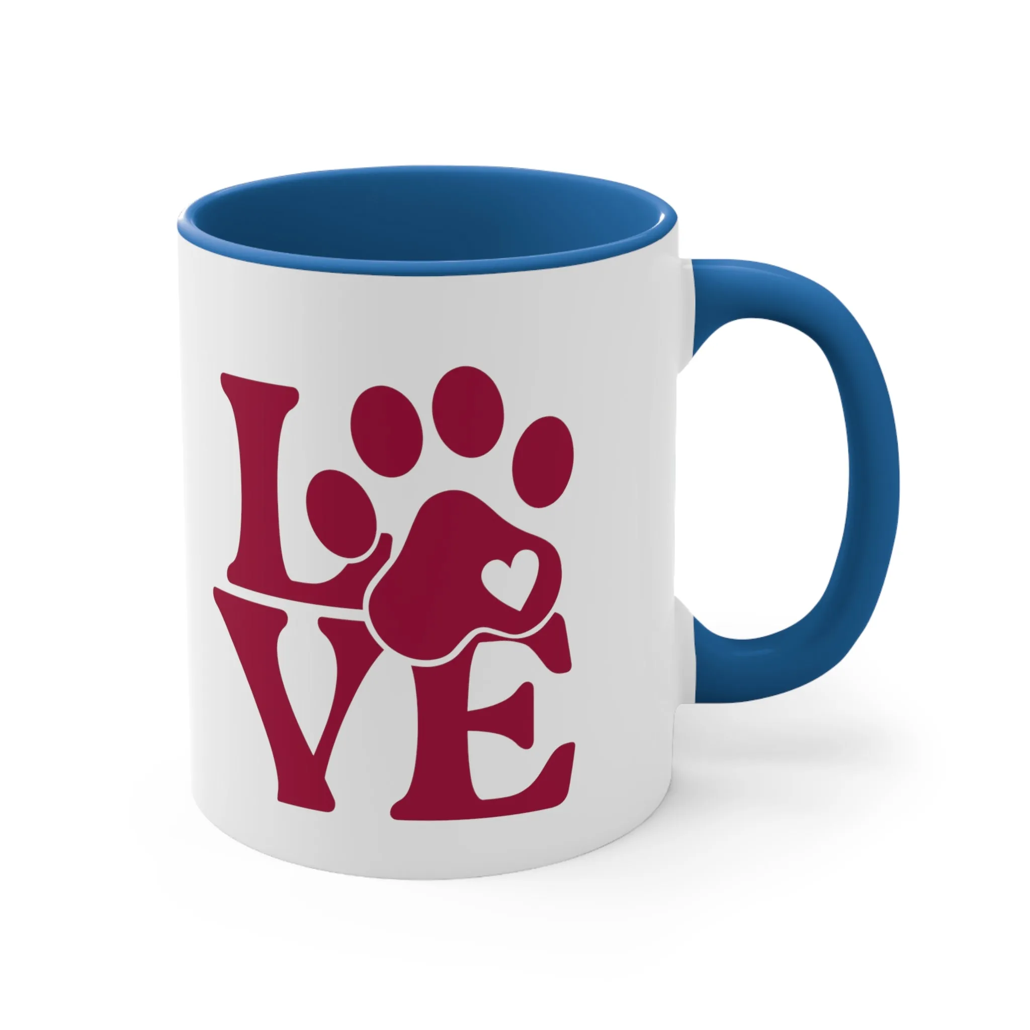 Show your love of dogs with this custom dog paw print coffee mug 11oz