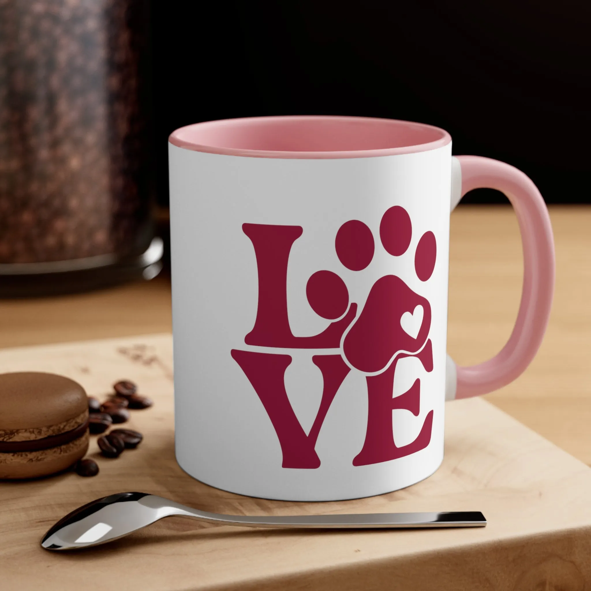 Show your love of dogs with this custom dog paw print coffee mug 11oz