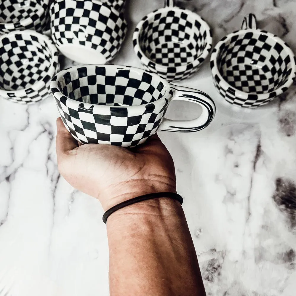 Small BW Checkered Mug