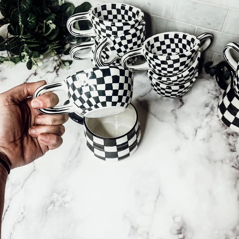 Small BW Checkered Mug