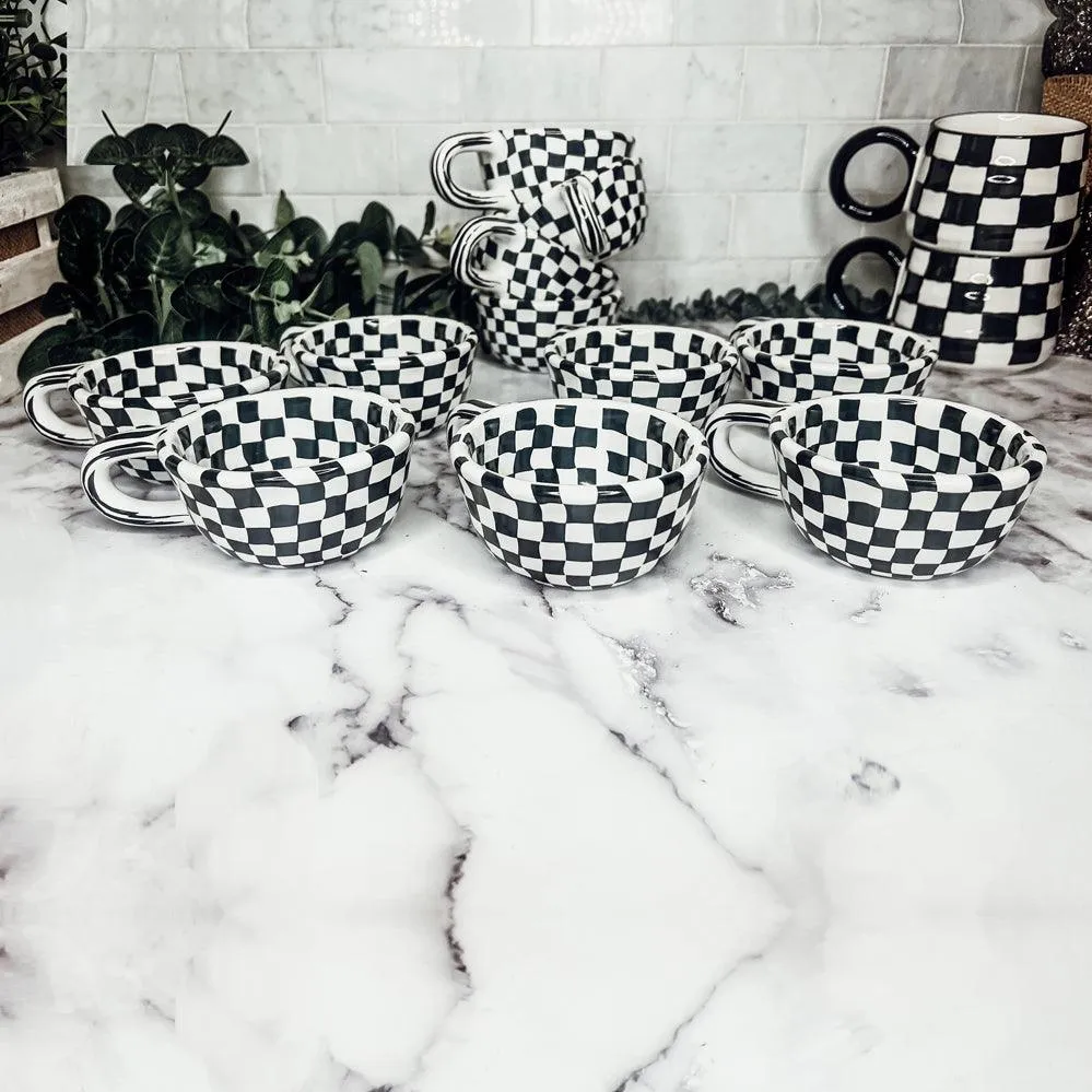 Small BW Checkered Mug