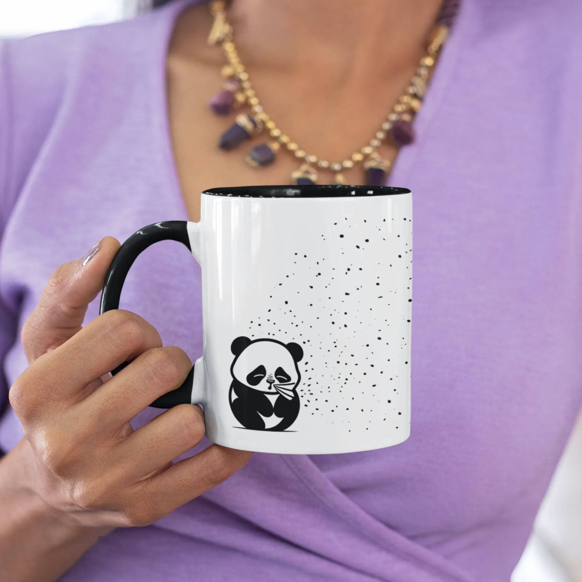 SPECKLES - Sneezing Panda - Accent Mug