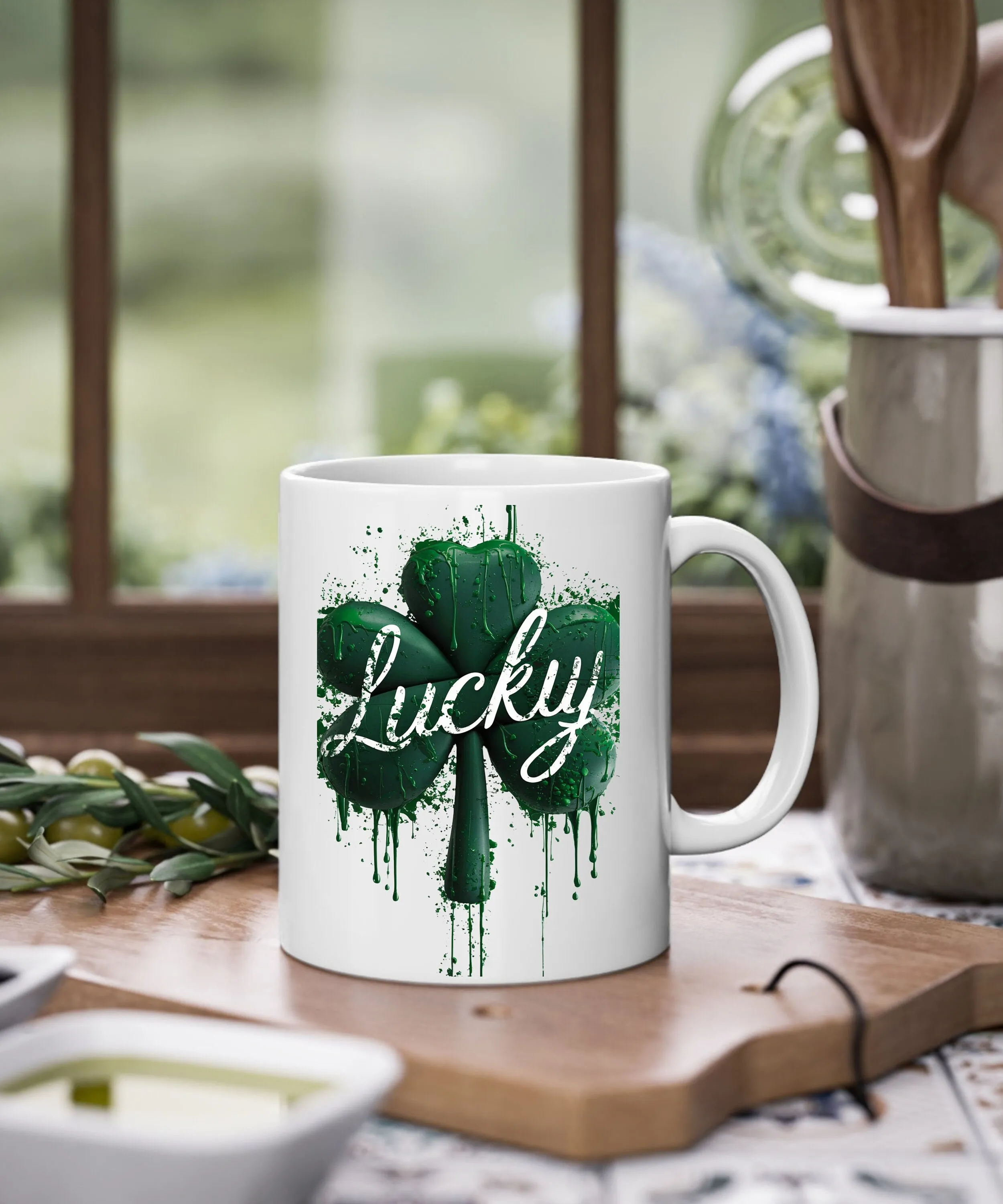 St Patrick’s day  lucky shamrock mug ,st patrick day mug, irsh shamrock, 11oz ceramic coffee mug,irish celebration day