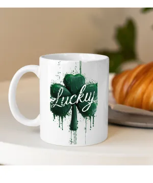 St Patrick’s day  lucky shamrock mug ,st patrick day mug, irsh shamrock, 11oz ceramic coffee mug,irish celebration day