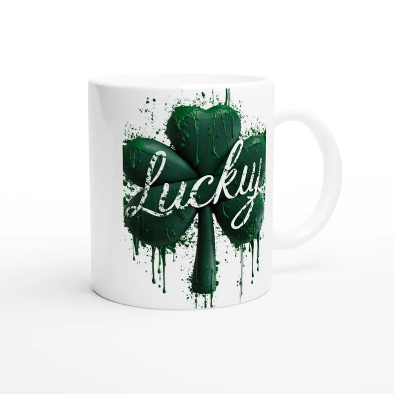 St Patrick’s day  lucky shamrock mug ,st patrick day mug, irsh shamrock, 11oz ceramic coffee mug,irish celebration day