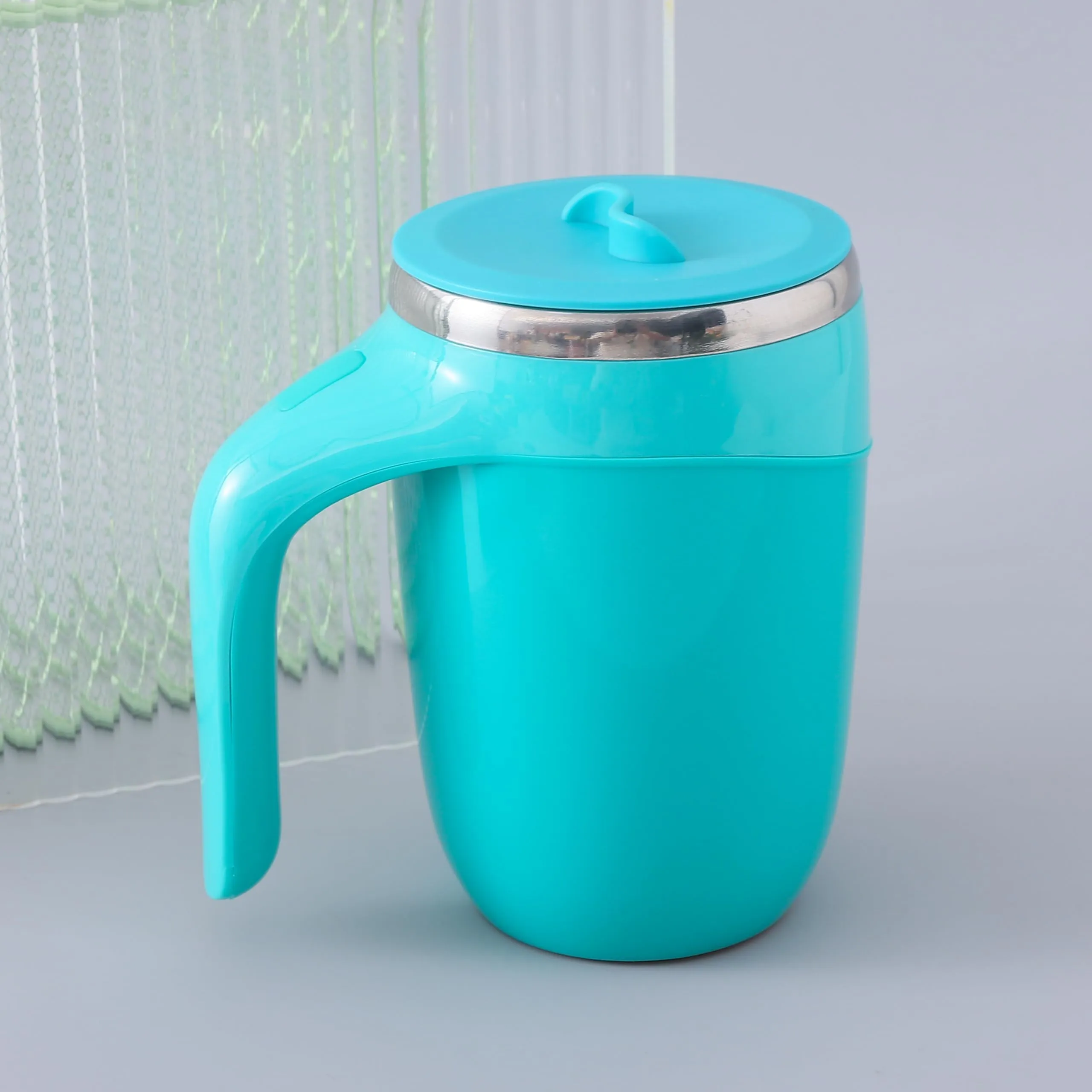 The Better Home Anti Fall Tumbler Stainless Steel with Lid & Handle (500ml) | Doubled Walled Insulated Coffee Mug| Leakproof Lid| BPA Free |Insulated Coffee Tumbler for Home, Office | Blue