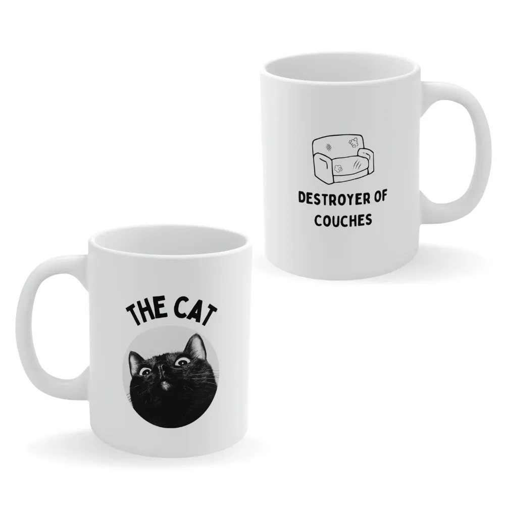 The Cat Destroyer Of Couches Coffee Tea Mug