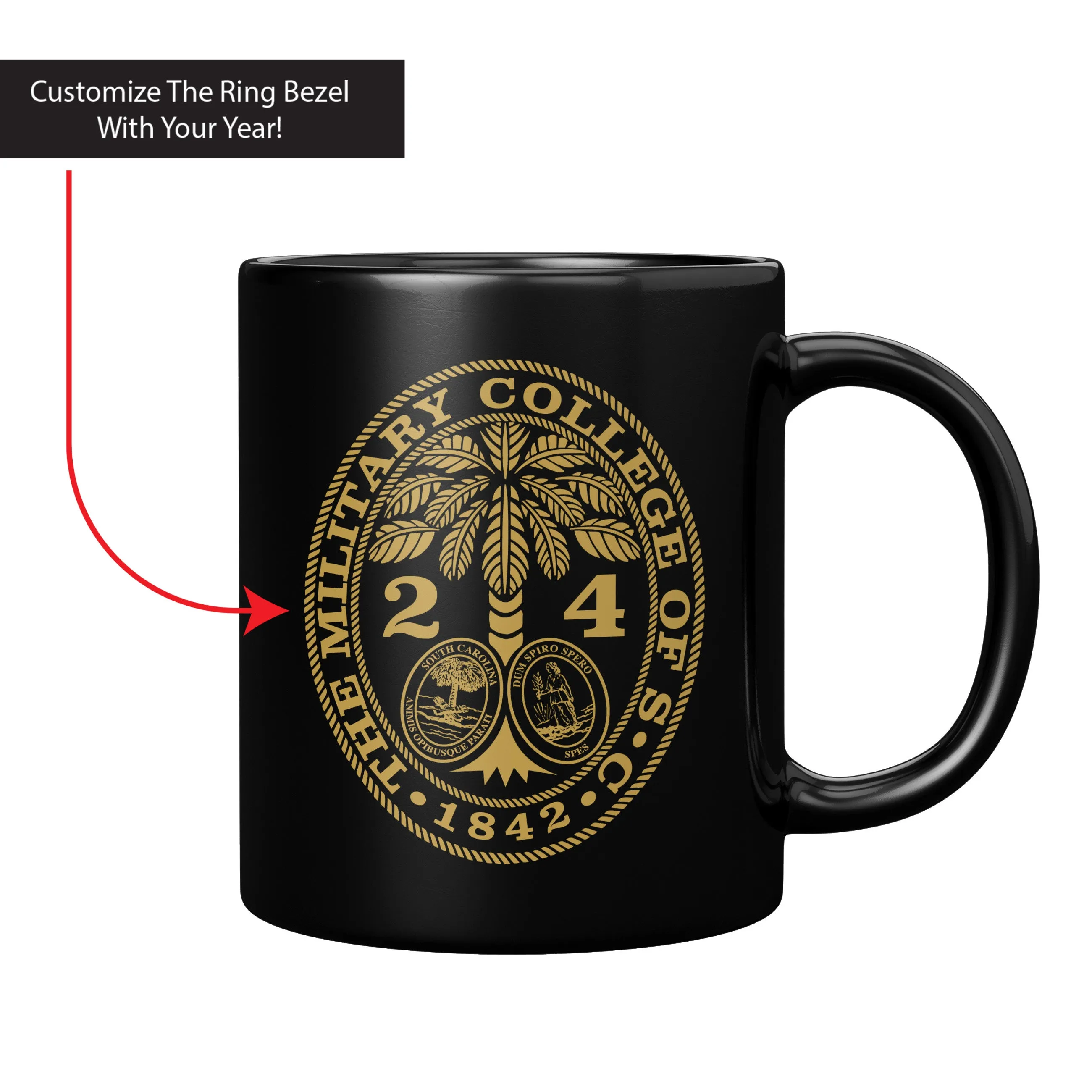 The Citadel, Customizable (Your Year) Ring Bezel Design, Black Mug-11oz