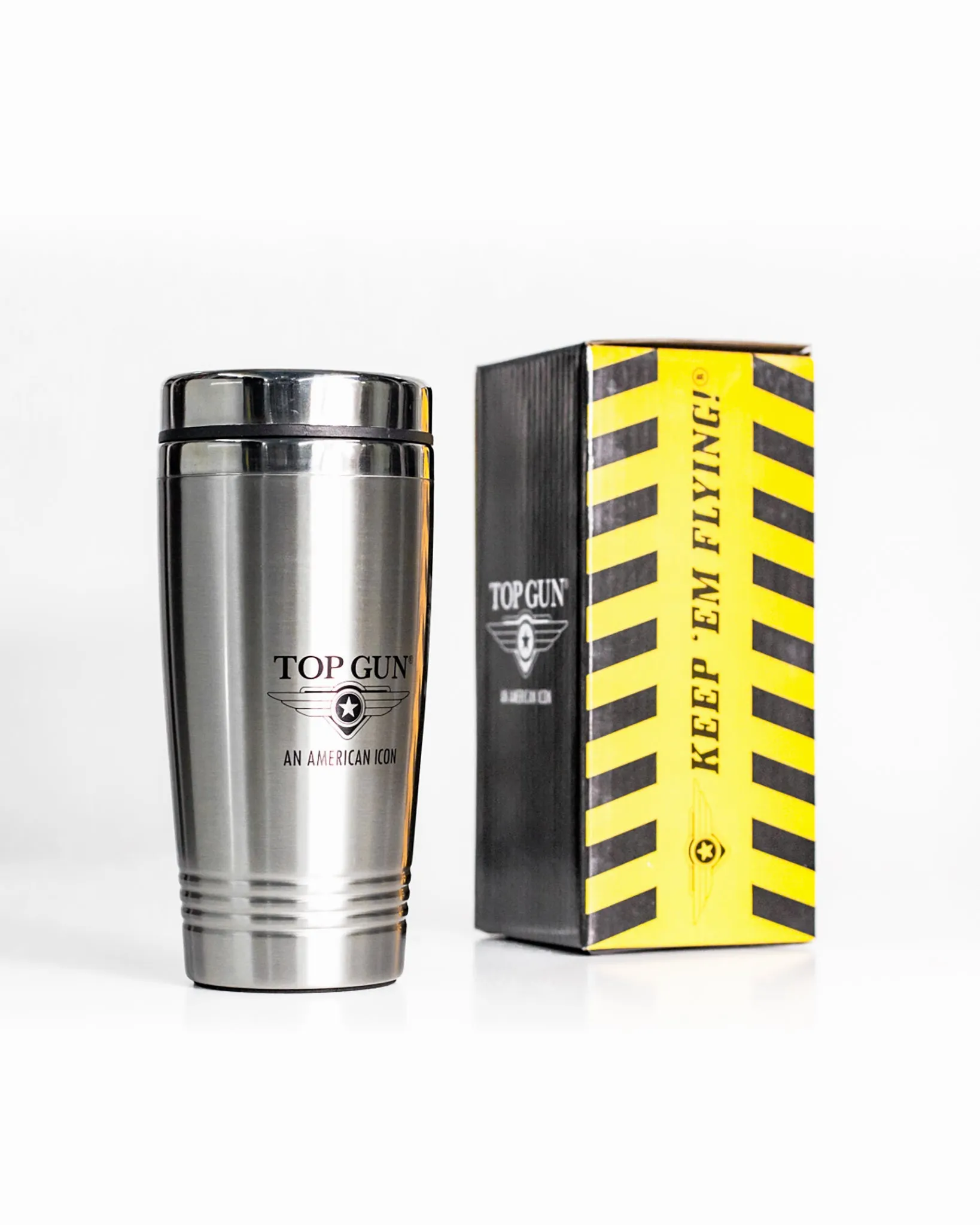 TOP GUN® "STAINLESS STEEL" COFFEE TRAVEL MUG