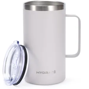 Tumbler With Handle 24oz Gray Coffee Mug, Stainless Steel Reusable Travel Mug