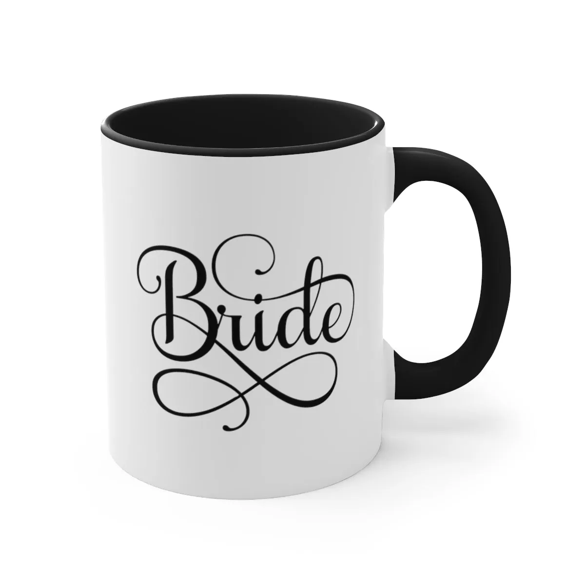 Two-tone Accent Ceramic Mug 11oz, Bride Accessories, Wedding