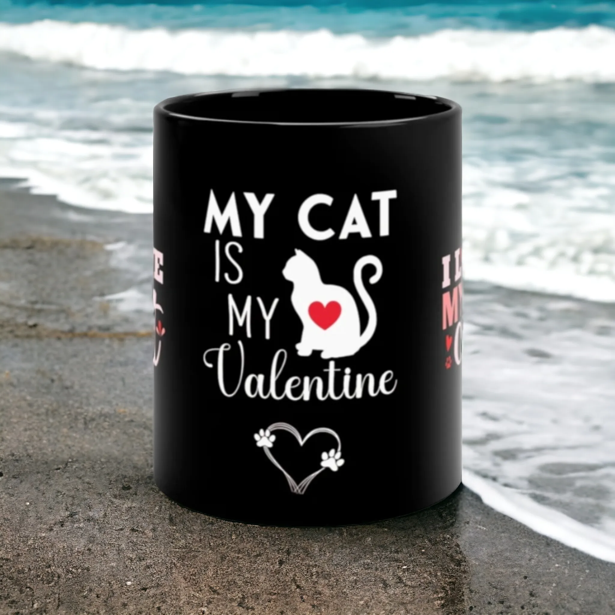 VALENTINE CAT MUG - My Cat is my Valentine Coffee Mug - Mugscity