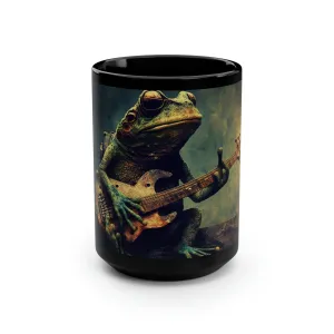 Vintage Frog Playing Guitar - 15 oz Coffee Mug