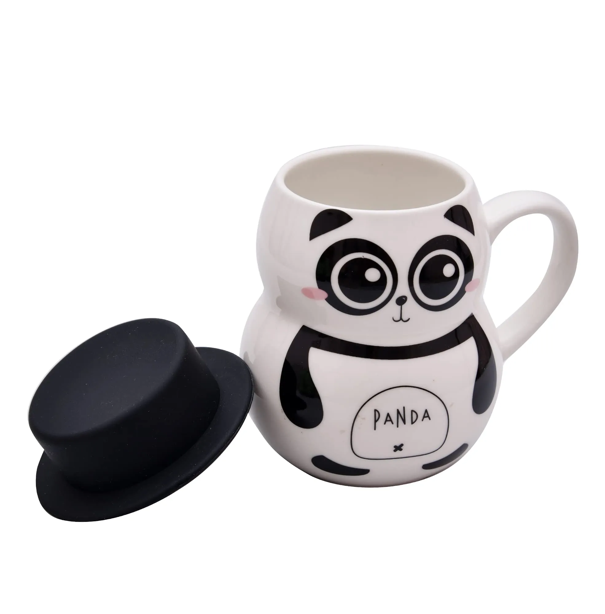 Wings Mart Ceramic Panda Coffee Mug 330 Ml Coffee Milk Tea Cup With Funny Lid Perfect Novelty Best Gift For Birthday Gift For Christmas, Kids, Daughter (Panda Mug)