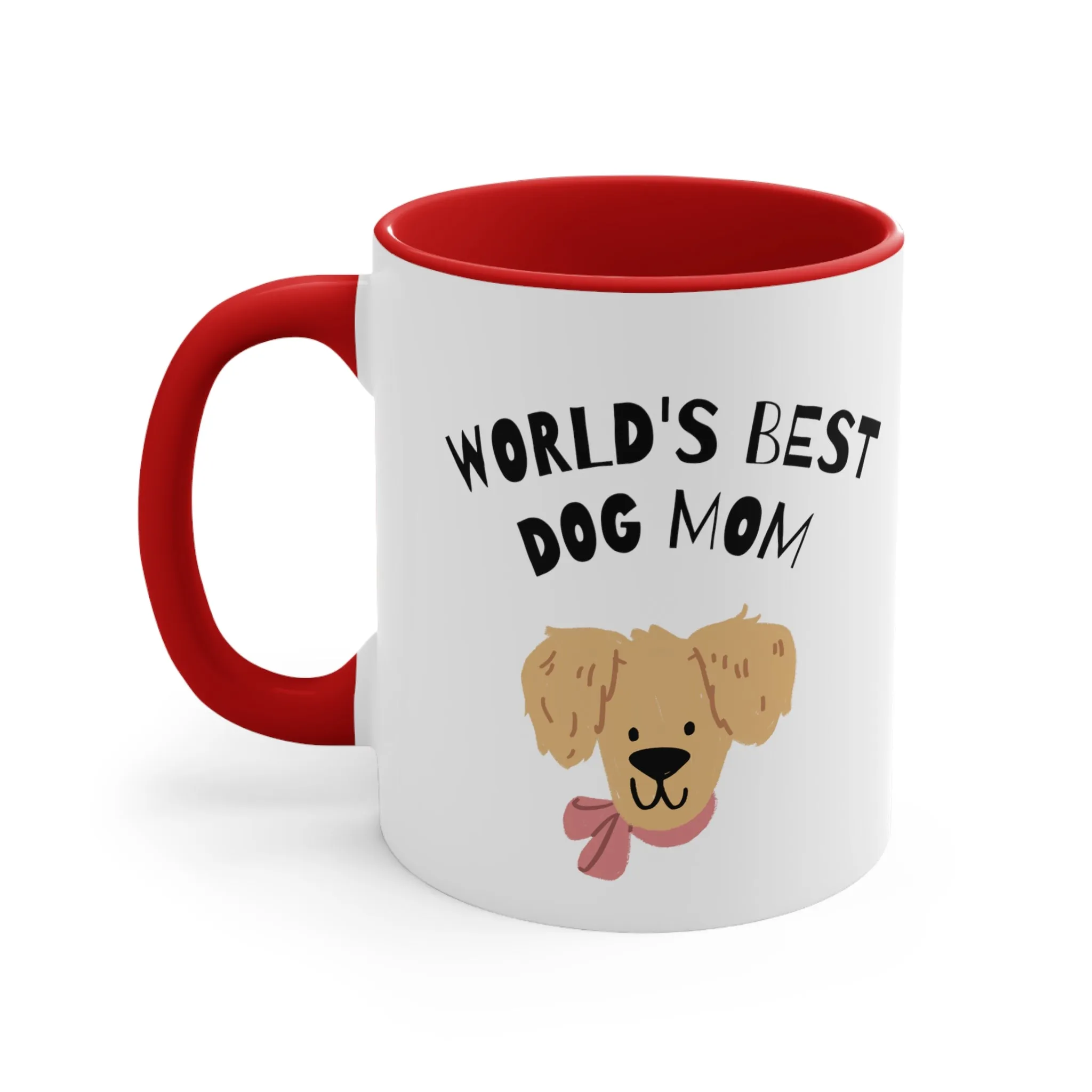 World's Best Dog Mom with Cute Doodle Multi-Color Coffee Mug Gift for Dog Owners