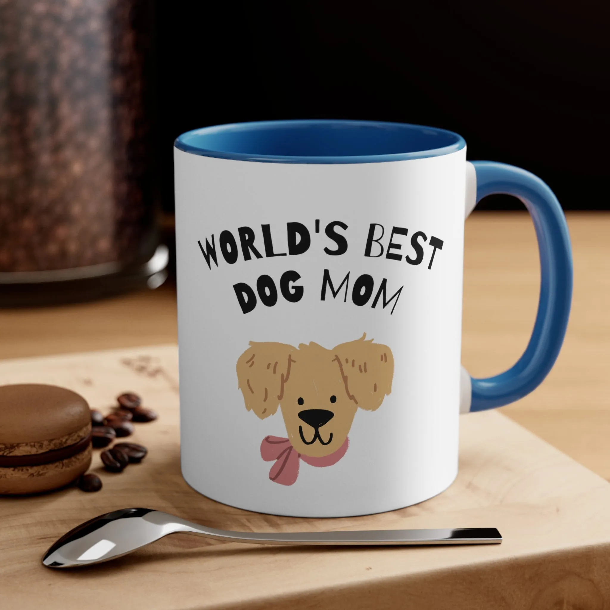 World's Best Dog Mom with Cute Doodle Multi-Color Coffee Mug Gift for Dog Owners