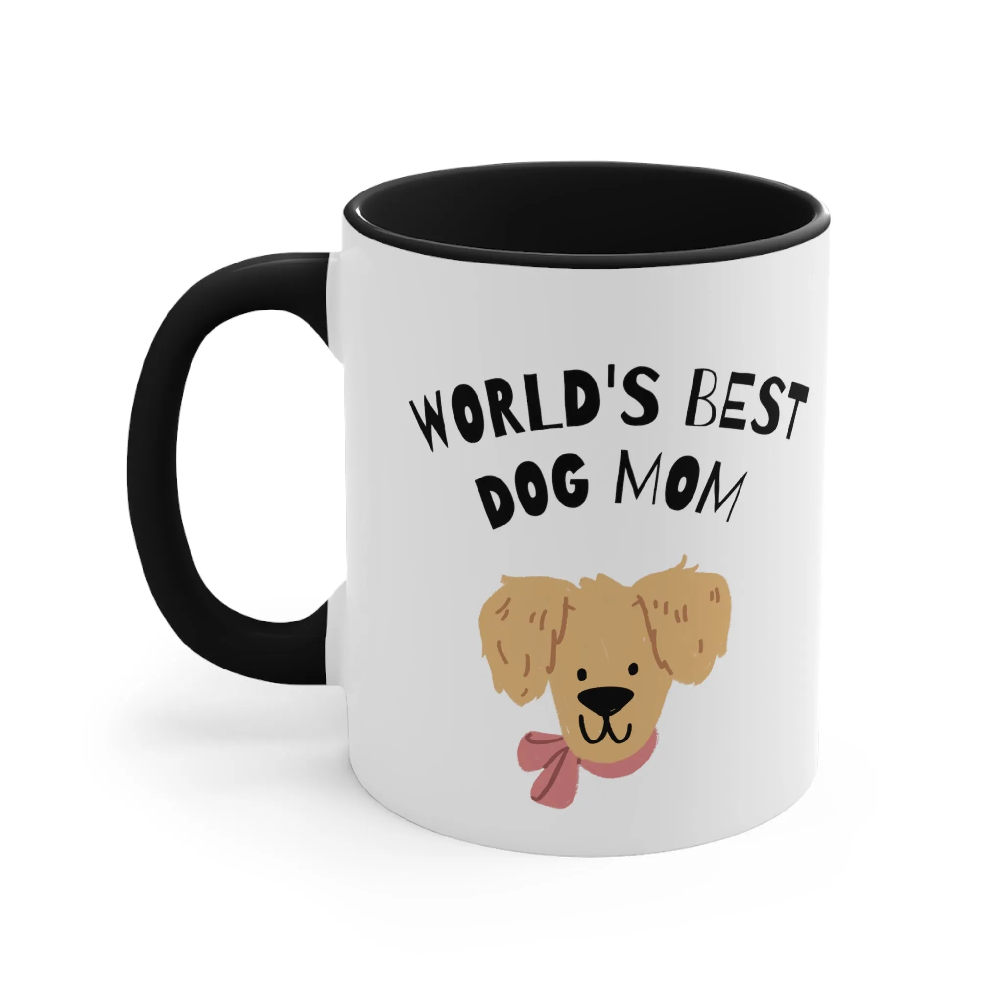 World's Best Dog Mom with Cute Doodle Multi-Color Coffee Mug Gift for Dog Owners