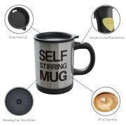 Zlda Self Stirring Coffee Mug Cup - Electric Stainless Steel Automatic Self Mixing & Spinning Home Office Travel Mixer Cup Best Cute Christmas Birthday Gift Idea for Men Women Kids